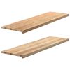 vidaXL Fensterb&auml;nke 2 Stk. Unbehandelt 140x40x2 cm Massivholz Eiche