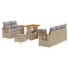 vidaXL Gartensofa-set 8 stk. Beige Poly-Rattan