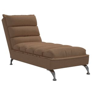 vidaXL Chaiselongue mit Kissen Braun Stoff