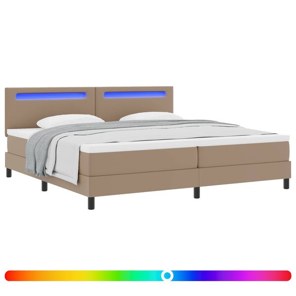 vidaXL Boxspringbett mit Matratze Cappuccino 200 x 200 cm Kunstleder