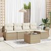vidaXL Sofa Set mit Kissen 6 pcs Beige und Creme Poly-Rattan