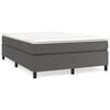 vidaXL Boxspringbettgestell Grau 140x190 cm Kunstleder