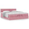 vidaXL Ottoman-Bett mit Matratze Rosa 200x200 cm Samt
