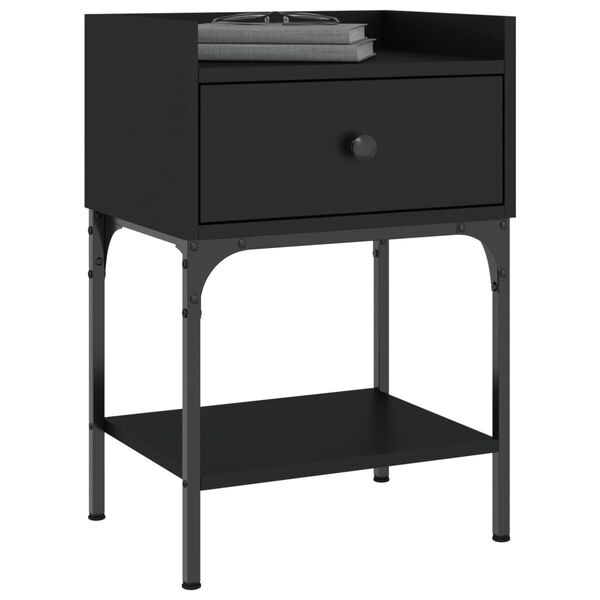 vidaXL Nachttische 2 Stk. Schwarz 40,5x31x60 cm Holzwerkstoff