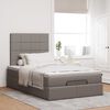 vidaXL Ottoman-Bett mit Matratze & LEDs Taupe 120x190 cm Stoff