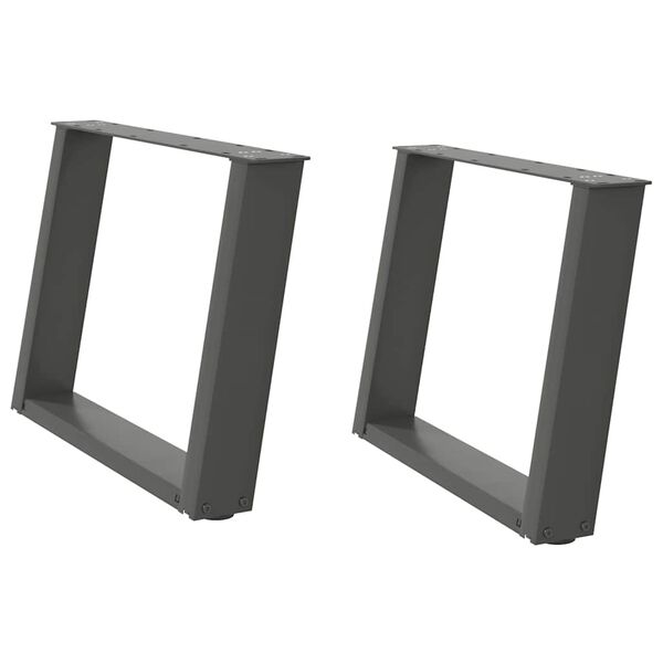 vidaXL Couchtischbeine U-Form 2 Stk. Anthrazit 60x(42-43) cm Stahl