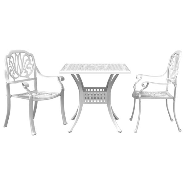 vidaXL 3-tlg. Bistro-Set Weiß Aluminiumguss