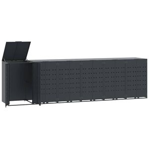vidaXL M&uuml;lltonnenbox f&uuml;r 6 Tonnen Anthrazit 414x79x117 cm Stahl