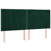 vidaXL Kopfteil mit Ohren Dunkelgr&uuml;n 203x16x118/128 cm Samt