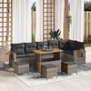 vidaXL Gartensofa-set mit Kissen 12 pcs Grau Poly-Rattan