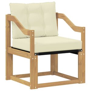 vidaXL Outdoor-Sofa Massivholz Akazie Wei&szlig; und Creme