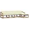 vidaXL Outdoor-Sofagarnitur mit Kissen 5 pcs Natur und Creme