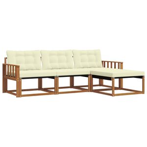 vidaXL Outdoor-Sofagarnitur 4 stk. Natur und Creme
