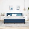 vidaXL Boxspringbett mit Matratze mit Kopfteil Blau 180 x 200 cm Stoff