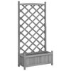 vidaXL Pflanzk&uuml;bel mit Spalier Grau 75x35x150 cm Massivholz Tanne