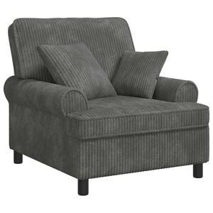 vidaXL XL-Sessel mit Kissen Hellgrau 1,5 Linien Stoff