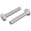 vidaXL Kopf-Sicherungsschraube 2 pcs Silber M6 x 35 mm Stahl