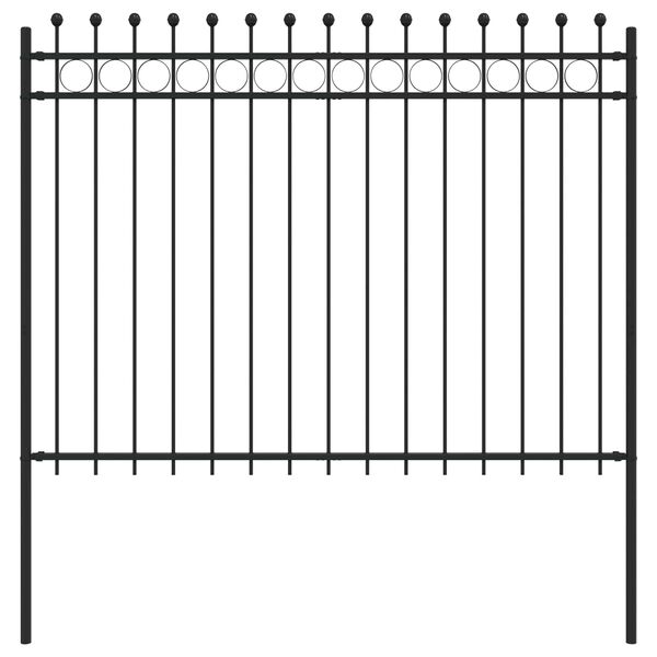 vidaXL Ringzaun Schwarz 200 x 200 cm Pulverbeschichteter Stahl