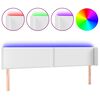 vidaXL LED Kopfteil Wei&szlig; 203x16x78/88 cm Kunstleder
