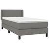 vidaXL Boxspringbett mit Matratze Dunkelgrau 90x200 cm Stoff