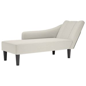 vidaXL Chaiselongue mit Rechter Armlehne Creme Samt