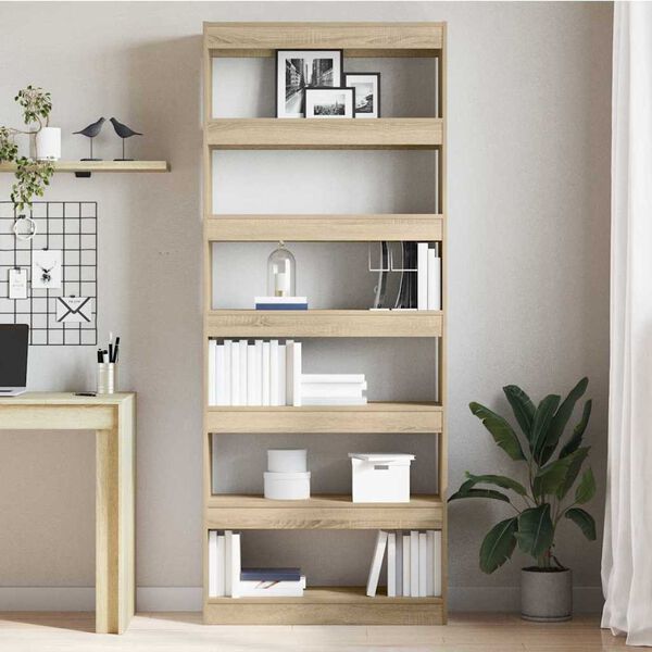 vidaXL B&uuml;cherregal Sonoma-Eiche 80 x 30 x 198 cm Holzwerkstoff