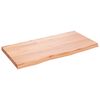 vidaXL Tischplatte Hellbraun 80x40x(2-4) cm Massivholz Eiche Behandelt