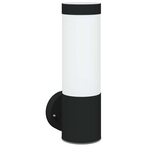 vidaXL Au&szlig;enwandleuchte Schwarz 12 x 8,5 x 27 cm Edelstahl und Plastik