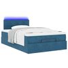 vidaXL Ottoman-Bett mit Matratze & LEDs Dunkelblau 120x200 cm Samt