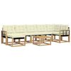 vidaXL Outdoor-Sofagarnitur mit Kissen 8 pcs Wei&szlig; und Creme