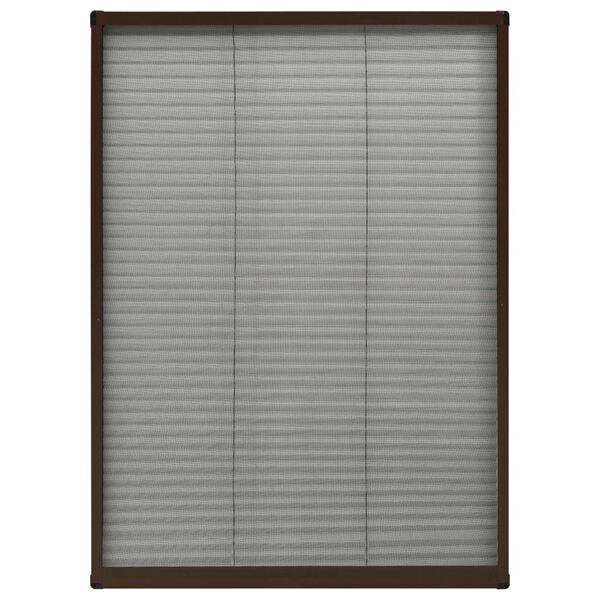 vidaXL Insektenschutz-Plissee für Fenster Aluminium Braun 80x120 cm