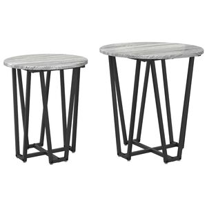 vidaXL Beistelltisch-Set 2 pcs Grau Sonoma und Schwarz