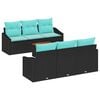 vidaXL Gartensofa-set 7 stk. Schwarz Poly-Rattan