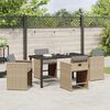 vidaXL Garten Essgruppe 5 pcs Beige Poly-Rattan
