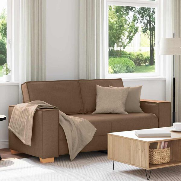 vidaXL 2-Sitzer Sofa Braun 140 cm Stoff