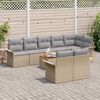 vidaXL Gartensofa-set mit Kissen 9 pcs Beige Poly-Rattan