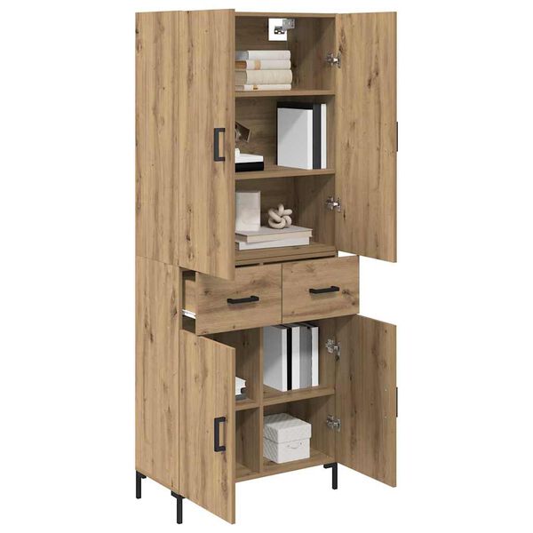 vidaXL Highboard Artisan-Eiche 69,5 x 34 x 180 cm Holzwerkstoff