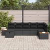 vidaXL Garten-Sofa-Set mit Kissen 7 pcs Schwarz Poly Rattan