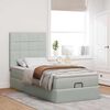 vidaXL Ottoman-Bett mit Matratzen & LEDs Hellgrau 90x200 cm Samt