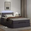 vidaXL Ottoman-Bett mit Matratzen & LEDs Grau 120x200 cm Kunstleder