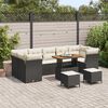 vidaXL Garten-Sofa-Set 10 pcs Schwarz Poly-Rattan