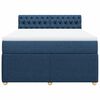 vidaXL Boxspringbett mit Matratze Blau 160x200 cm Stoff