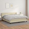 vidaXL Boxspringbett mit Matratze Creme 180x200 cm Kunstleder