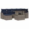 vidaXL Gartensofa-set 7 stk. Grau Poly Rattan