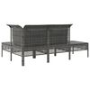 vidaXL 4-tlg. Garten-Lounge-Set mit Kissen Grau Poly Rattan