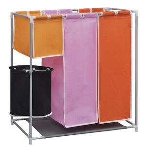 3-Kammer-W&auml;schekorb mit Wascheimer