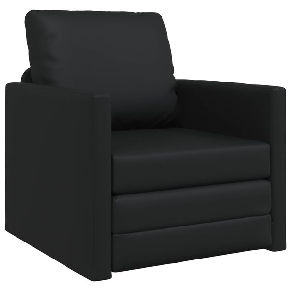 vidaXL Schlafsofa 60cm Schwarz Kunstleder