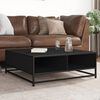 vidaXL Couchtisch Schwarz 80x80x30 cm Holzwerkstoff und Metall