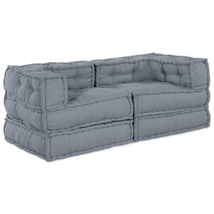 vidaXL Modulare Sofagarnitur 2 stk. Stoff Grau 140 x 70 x 56 cm