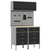 vidaXL Arbeitsschrankset mit Schubladen mit Regal 5 pcs Schwarz